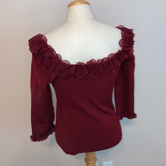 Red Joseph Ribkoff Red Top - Picture 3 of 7